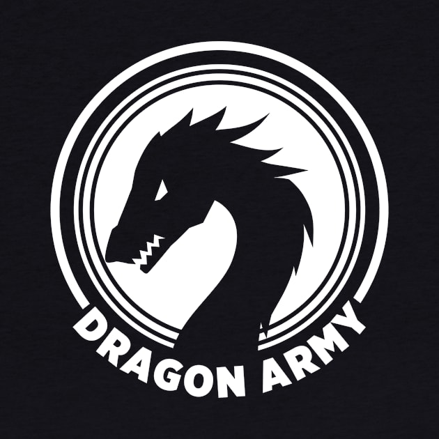 Dragon Army White Logo by gocomedyimprov